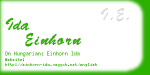 ida einhorn business card